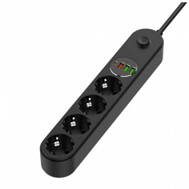 Сетевой фильтр питания ColorWay CW-CHE44PDB, 4 розетки/4USB 2M (CW-CHE44PDB) (16357)