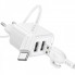Мережевий зарядний пристрій BOROFONE BAS41A Potential dual-port charger set(Type-C) White (6941991113772) (17457)