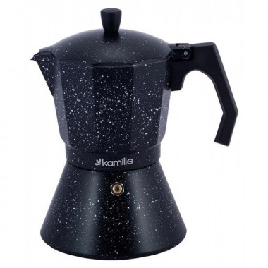 Кавоварка гейзерная Kamille Andel Black 450мл на 9 чашок (22457)