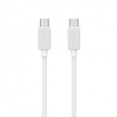 Кабель Usams US-SJ691 60W Striped Data Cable Type-C To Type-C-KY Series 1M white (SJ691USB02) (14657)