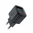 Мережевий зарядний пристрій ACEFAST A116 PD35W GaN charger (USB-A+USB-C) with digital display Black (6974316284468) (17267)