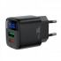 Мережевий зарядний пристрій ACEFAST A116 PD35W GaN charger (USB-A+USB-C) with digital display Black (6974316284468) (17267)