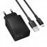 Мережевий зарядний пристрій з кабелем BOROFONE BAS72A Source single port QC3.0 charger set(Micro) Black (6941991122651) (17467)