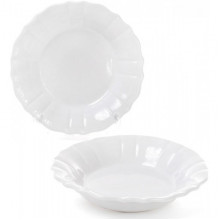 Набір 6 глибоких тарілок Leeds Ceramics SUN Ø23см, кам'яна кераміка (білі) (4277)