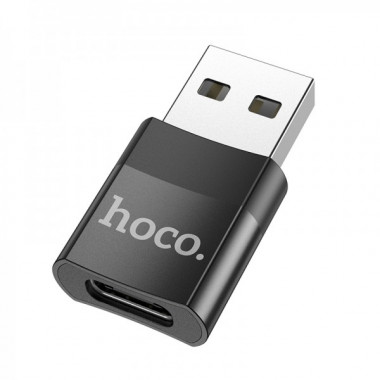 Адаптер HOCO UA17 USB Male to Type-C female USB2.0 adapter Black (6931474762009) (14677)
