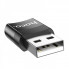 Адаптер HOCO UA17 USB Male to Type-C female USB2.0 adapter Black (6931474762009) (14677)