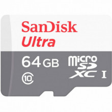 Карта памяти SanDisk 64GB microSD class 10 Ultra Light (SDSQUNR-064G-GN3MN) (11287)