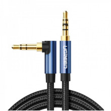 Аудіокабель UGREEN 3.5mm Male to 3.5mm Male Cable Gold Plated Metal Case with Braid 1m (Blue Black) (UGR-60179) (15287)