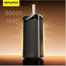 Внешний аккумулятор Power bank Awei PA12 30000mAh PD22,5W+быстрая зарядка батарея зарядка Черный (22587)