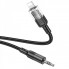 Аудiокабель HOCO UPA27 iP to 3.5mm male, nylon braid, 1.2m, Black (6942007612524) (19687)