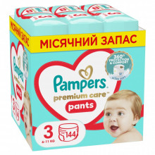 Подгузники Pampers Premium Care Pants размер 3 (6-11 кг) 144 шт (8006540490891) (7687)