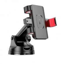 Автотримач для телефона HOCO H22 Dragon automatic clamping car holder(center console) Red Black (6942007605656) (14887)