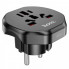 Мережевий адаптер HOCO AC6 Unimpeded universal conversion plug Black (6931474791511) (20197)