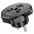 Мережевий адаптер HOCO AC6 Unimpeded universal conversion plug Black (6931474791511) (20197)