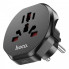Мережевий адаптер HOCO AC6 Unimpeded universal conversion plug Black (6931474791511) (20197)