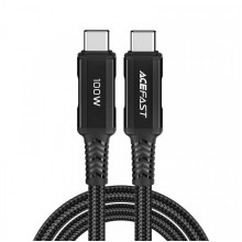 Кабель ACEFAST C4-03 Type-C to Type-C 5A, 100W, 2m, nylon, zinc connectors, Black (6974316280996) (16297)