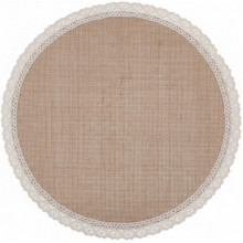 Набір 6 льняних підтарельників "Natural Lace" Ø38см, круглі (20297)