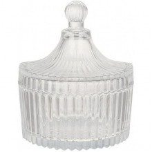 Цукорниця скляна "Crystal Glass" 250мл зі скляною кришкою (5297)