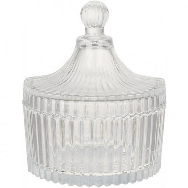 Цукорниця скляна "Crystal Glass" 250мл зі скляною кришкою (5297)