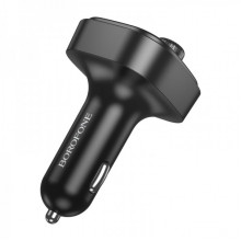 АЗП з FM-модулятором BOROFONE BC59 Heroic car BT FM transmitter Black (6941991117312) (17397)