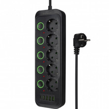 Сетевой фильтр питания XoKo XK-SP-5-2-1-BK (22397)