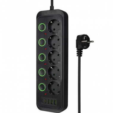 Сетевой фильтр питания XoKo XK-SP-5-2-1-BK (22397)