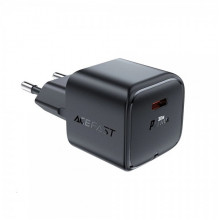 Мережевий зарядний пристрій ACEFAST A77 mini PD30W GaN USB-C charger Black (6974316282662) (397)