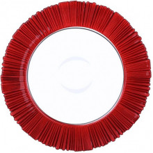 Набір 6 скляних тарілок "Fleur Red" 33см, червоний (4497)