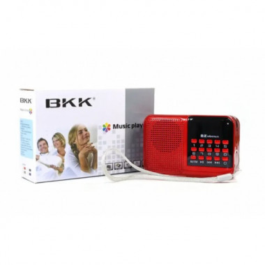 Радиоприёмник с FM USB MicroSD BKK S61 радио на аккумуляторе Красный (20697)
