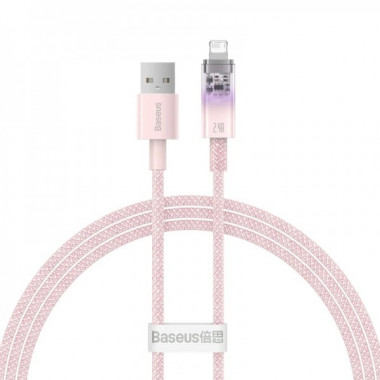 Кабель Baseus Explorer Series Fast Charging Cable with Smart Temperature Control USB to iP 2.4A 1m Pink (CATS010004) (14897)