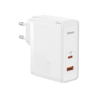 Сетевое зарядное устройство Baseus GaN5 Pro 2 порта, USB + Type-C 100W Белый (CCGP090202) (2897)