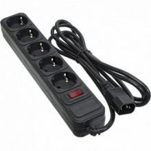 Сетевой фильтр питания Patron 2 m3*1mm2 (SP-1055U) 5 розеток BLACK (EXT-PN-SP-1055U) (15997)
