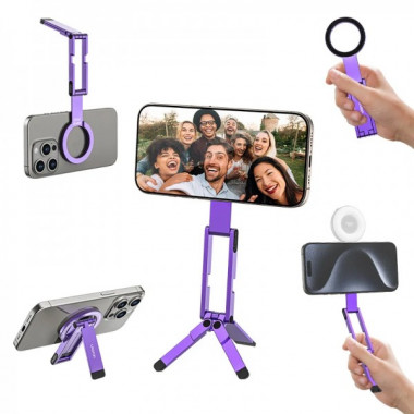 Тримач телефона Ulanzi MA60 Foldable Magnetic Phone Tripod (Purple) (S037) (18997)
