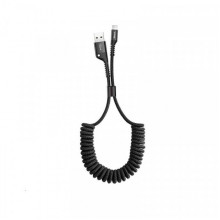 Кабель Baseus Fish eye Spring Data Cable Lightning 1m Black (CALSR-01) (19108)