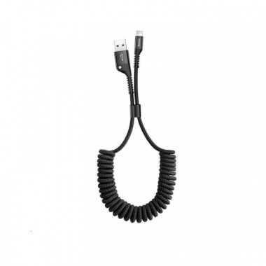 Кабель Baseus Fish eye Spring Data Cable Lightning 1m Black (CALSR-01) (19108)