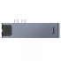 USB-хаб Baseus Thunderbolt C+Pro Seven-in-one smart HUB docking station Grey (CAHUB-L0G) (18308)