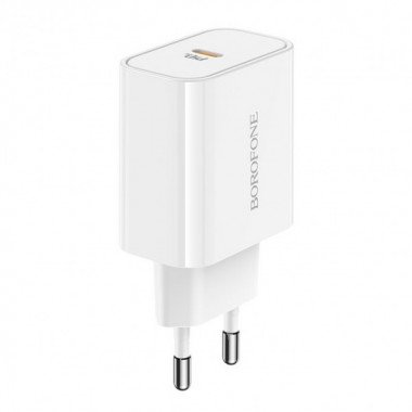 Мережевий зарядний пристрій BOROFONE BA57A Easy Speed single port PD20W charger White (6931474745538) (14908)