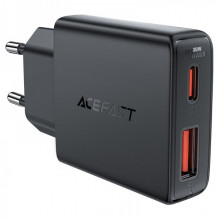 Мережевий зарядний пристрій ACEFAST A69 PD30W GaN (USB-A+USB-C) ultra-thin charger Black (6974316282709) (19908)