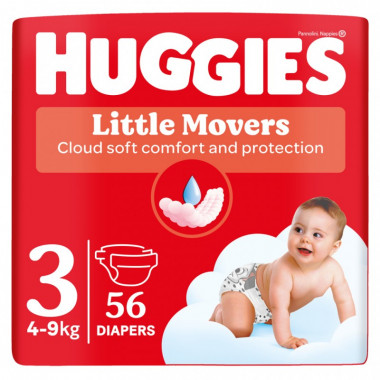 Подгузники Huggies Little Movers 3 (5-8 кг) Jumbo 56 шт (5029053567570) (7318)