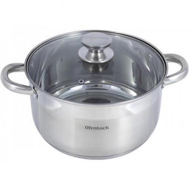 Каструля Ofenbach Casserole з нержавіючої сталі 6л зі скляною кришкою (1418)
