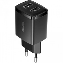 Мережевий зарядний пристрій Baseus Compact Charger 2U 10.5W EU Black (CCXJ010201) (518)