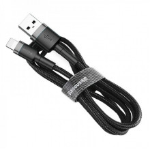 Кабель Baseus Cafule Cable USB For Lightning 2.4A 0.5m Gray+Black (CALKLF-AG1) (14618)