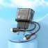 Мережевий зарядний пристрій з кабелем HOCO N34 Dazzling dual-port PD20W+QC3.0 charger set(C to iP) Transparent Black (6931474799173) (14718)