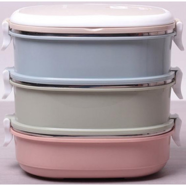 Ланч-бокс Kamille Food Box 3 ємності по 700 мл, 20х14.5х18.5см (7028)