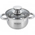 Набір 4 каструлі Ofenbach Casserole із нержавіючої сталі (1.1л, 1.7л, 2.4л, 3.4л) зі скляними кришками (1128)