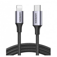Кабель UGREEN US304 USB-C to Lightning M/M Cable Aluminum Shell Braided 2m (Black) (UGR-60761) (UGR-60761) (14628)