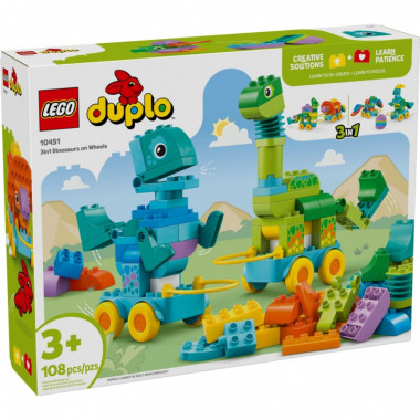 Конструктор LEGO DUPLO Динозавры на колесах 3 в 1 (10451) (7928)