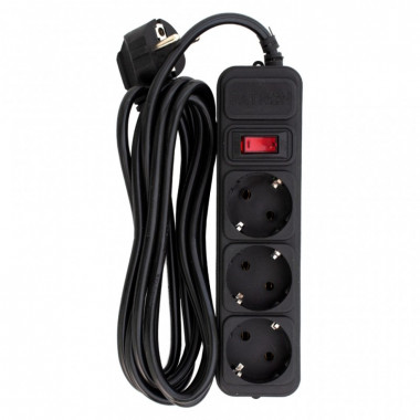Сетевой фильтр питания Patron EXT-PN-SP-1033, 3m Black (EXT-PN-SP-1033) (22038)