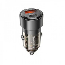 Автомобільний зарядний пристрій BOROFONE BZ20 Smart 38W dual port PD20W+QC3.0 car charger Transparent Black (6941991101564) (17438)