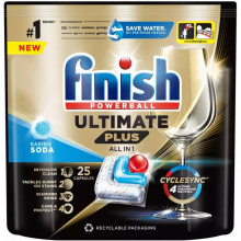 Таблетки для посудомоечных машин Finish Ultimate Plus All in 1 Baking Soda 25 шт. (5908252010950) (7438)